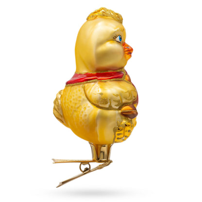 Baby Chick Clip on Glass Christmas Ornament