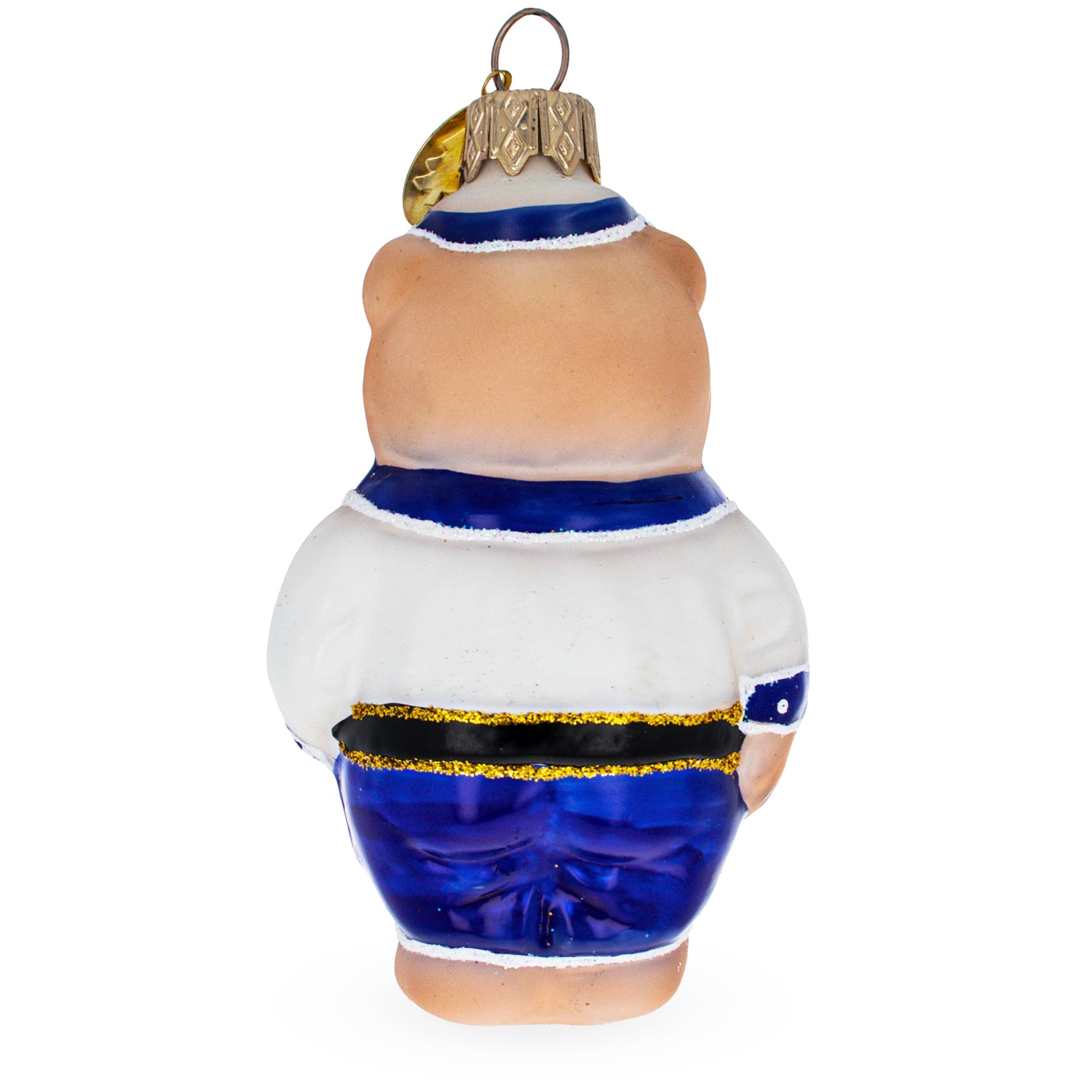Sailor Bear with Binoculars Glass Christmas Ornament