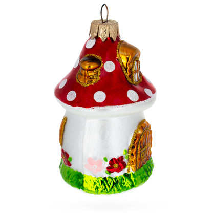 Fairy Mushroom House Glass Christmas Ornament BestPysanky