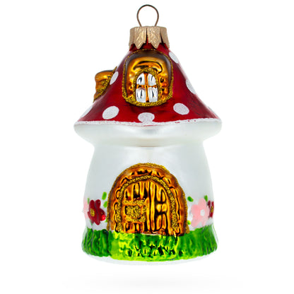 Fairy Mushroom House Glass Christmas Ornament BestPysanky