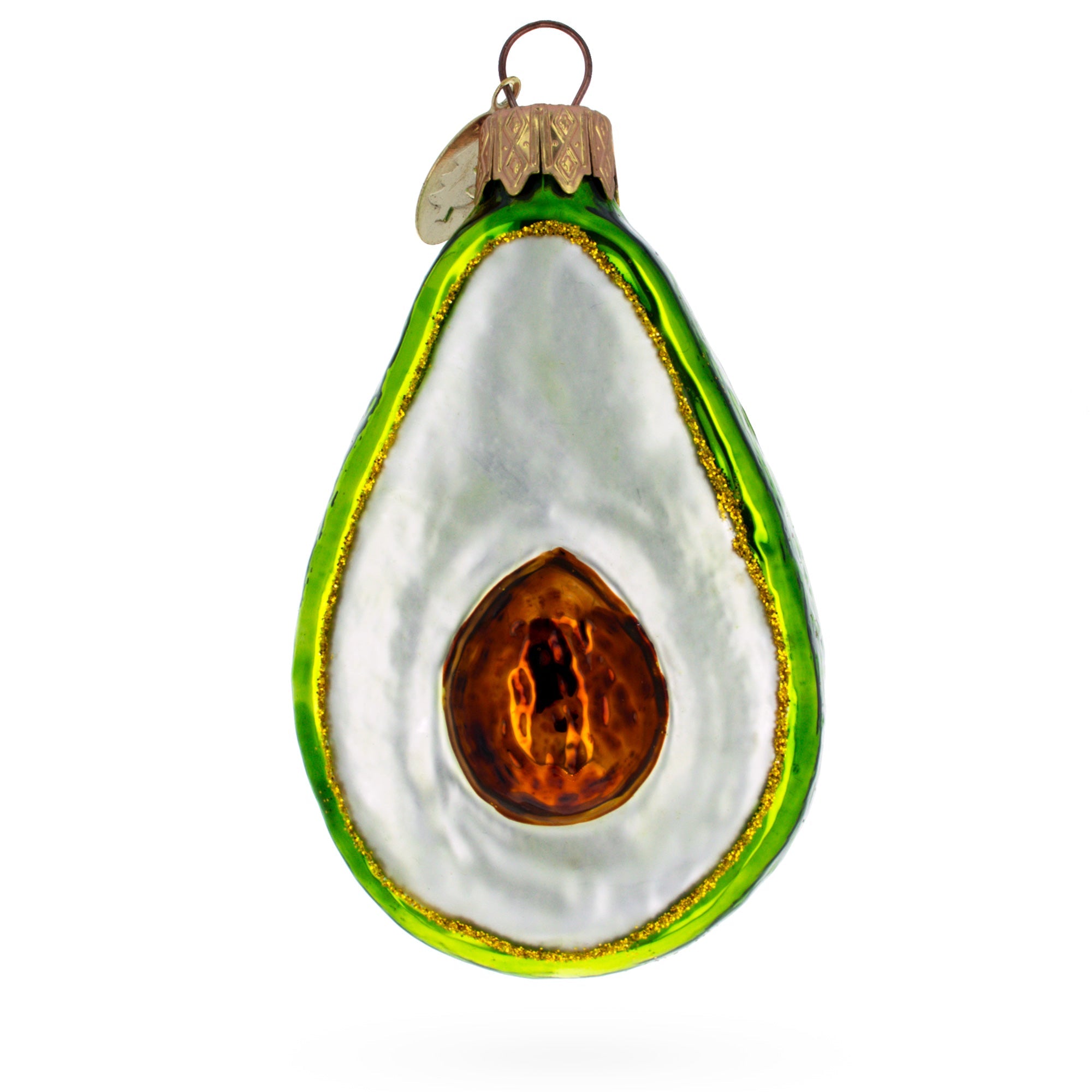 Shiny Avocado Glass Christmas Ornament BestPysanky