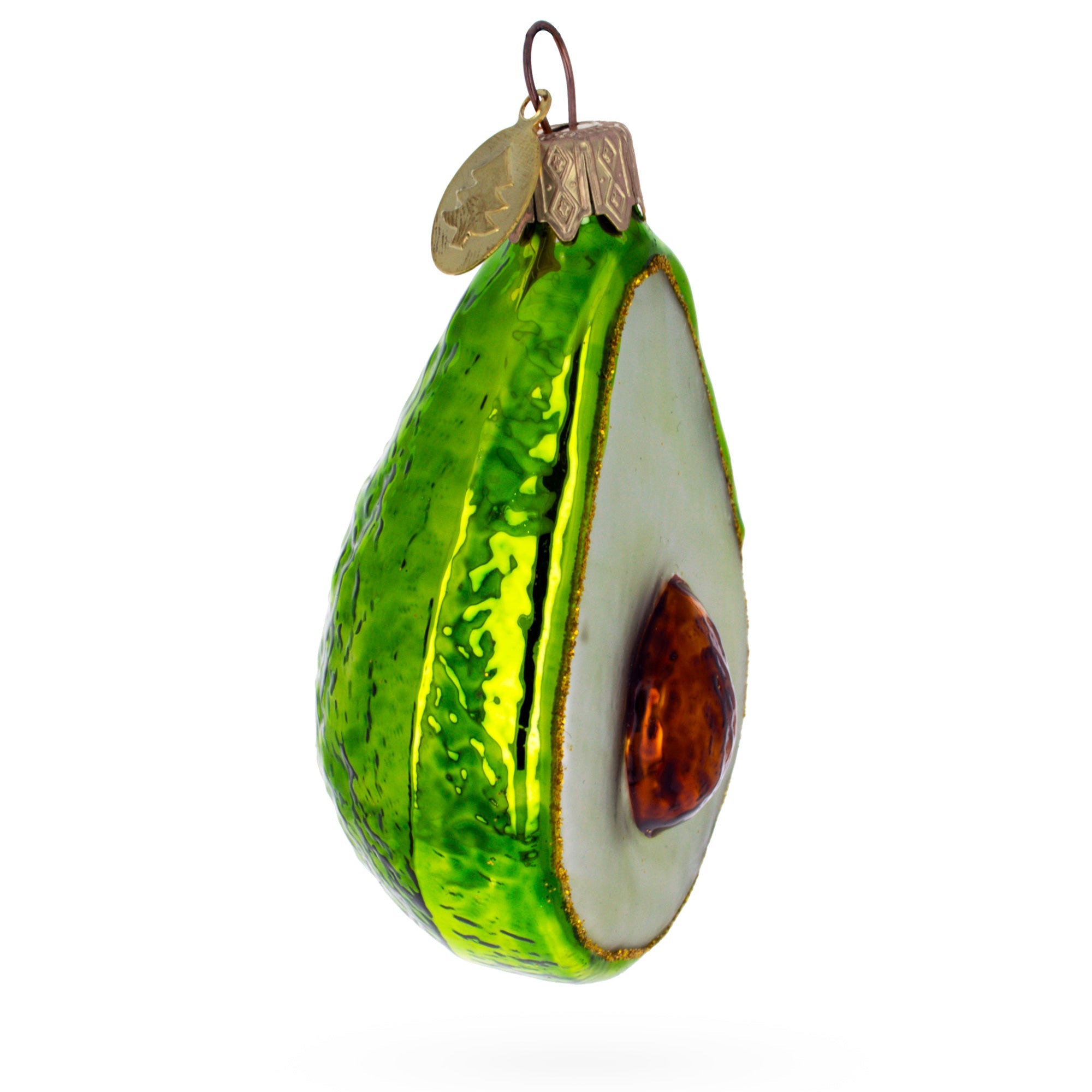 Shiny Avocado Glass Christmas Ornament BestPysanky