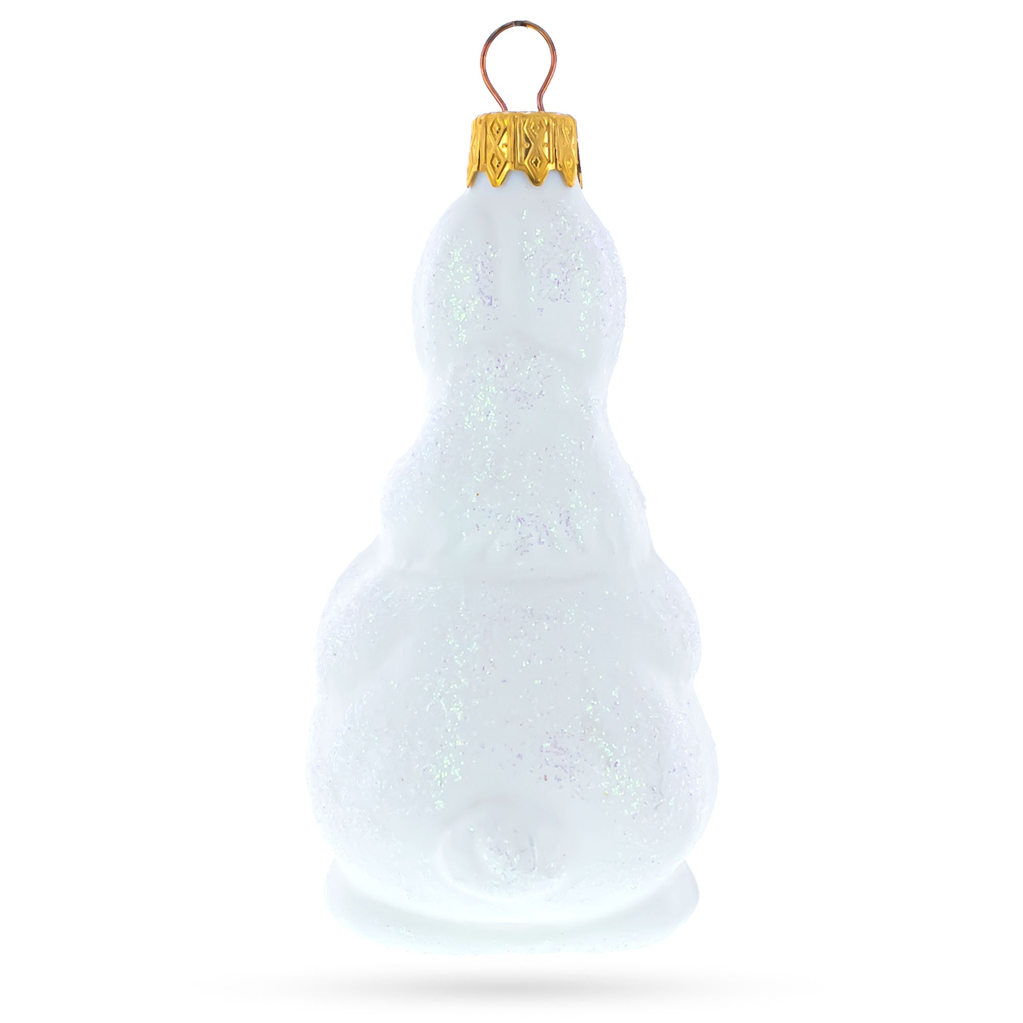 Bunny with Pocket Watch Glass Christmas Ornament