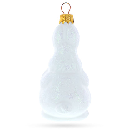 Bunny with Pocket Watch Glass Christmas Ornament