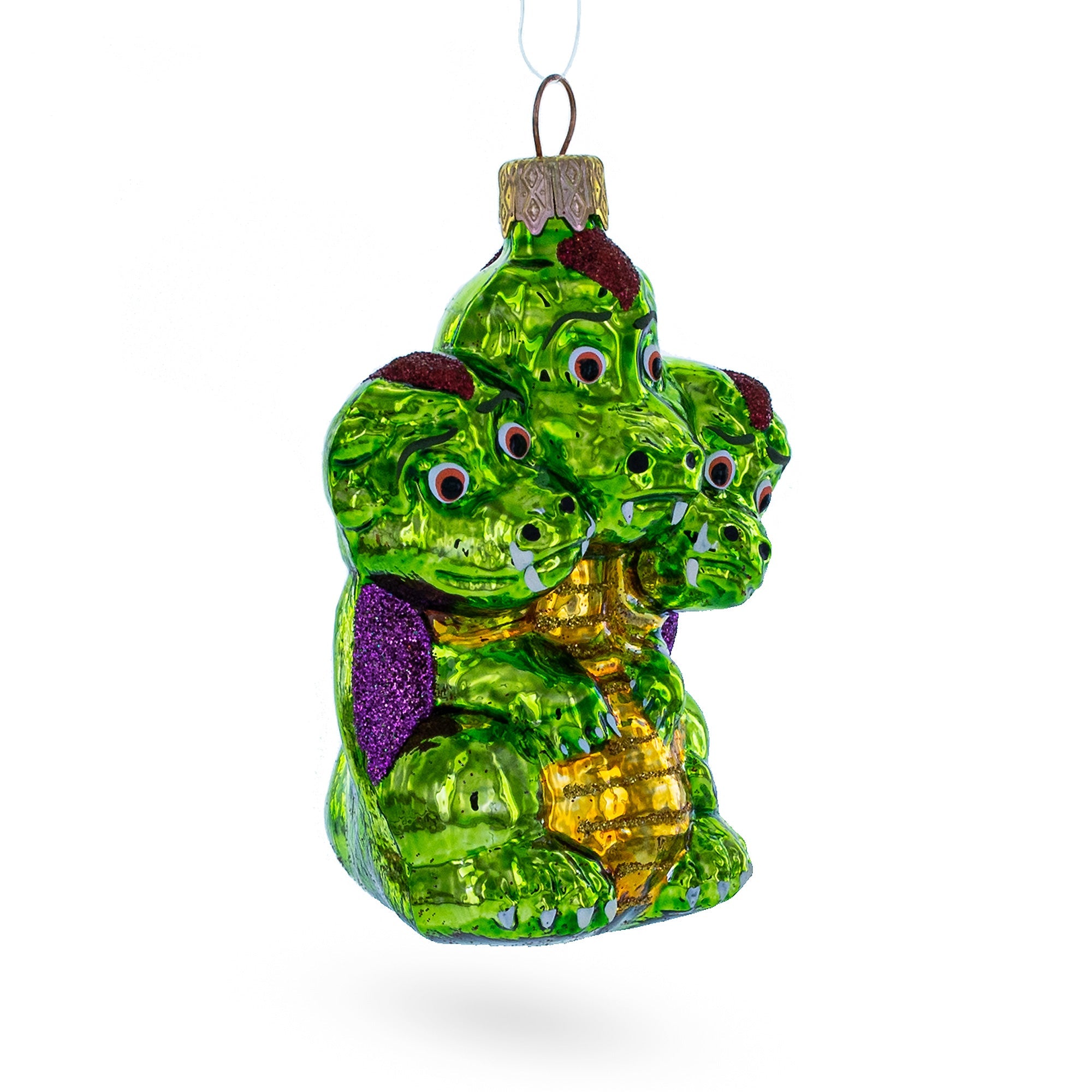 Three Headed Dragon Folk Tale Character Glass Christmas Ornament BestPysanky