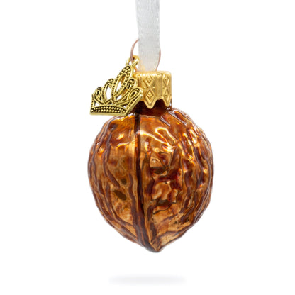 Shiny Walnut Mini Glass Christmas Ornament