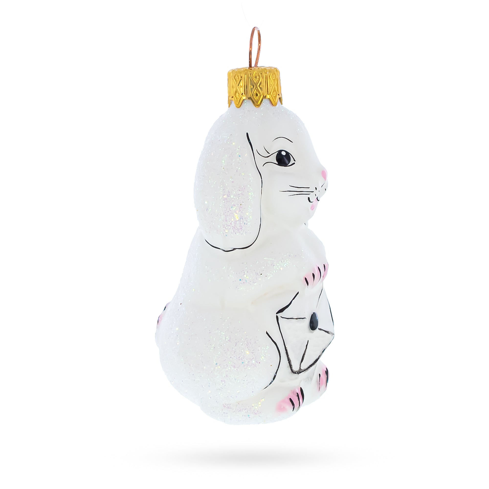 Winter Bunny with Letter Glass Ornaments