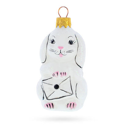 Winter Bunny with Letter Glass Ornaments