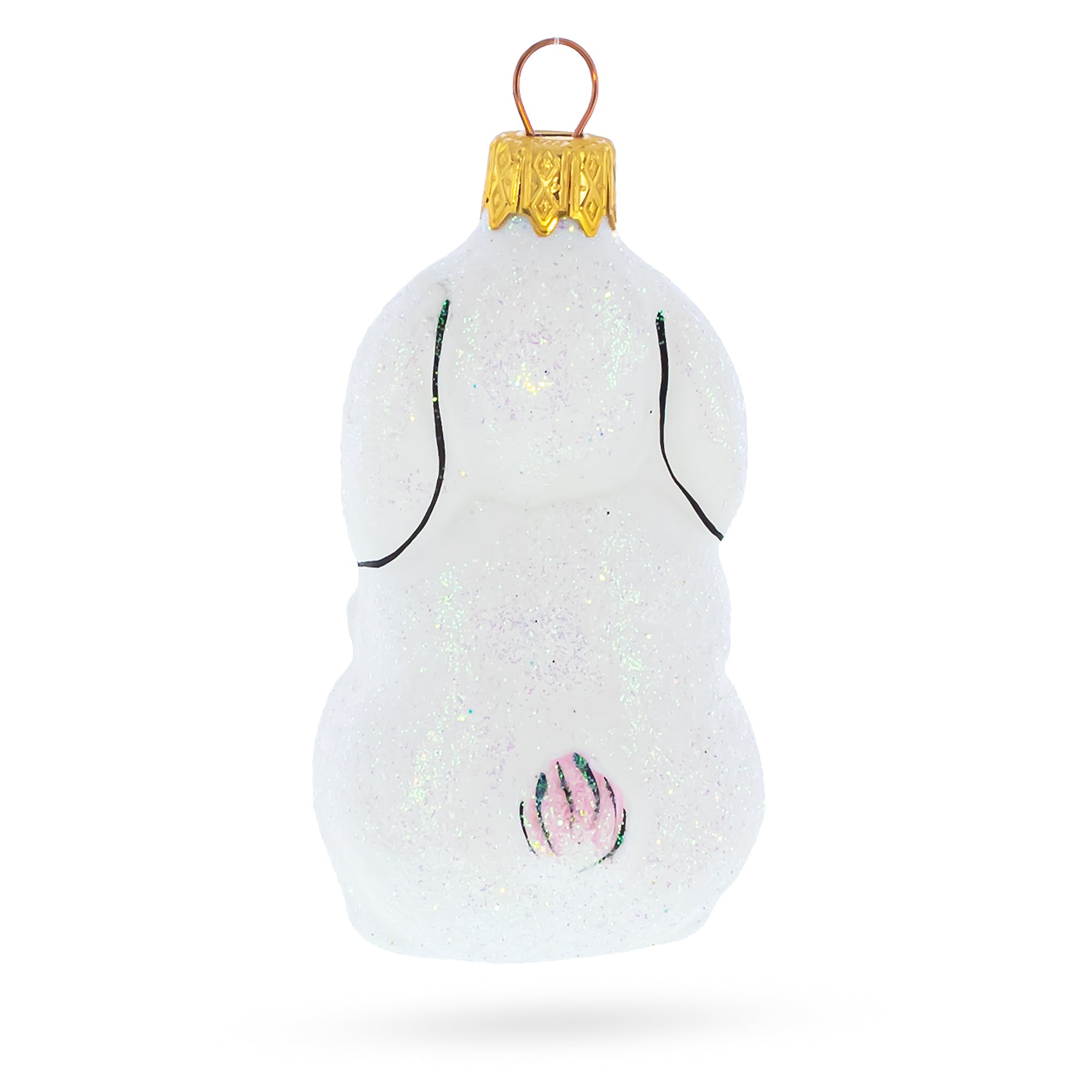Winter Bunny with Letter Glass Ornaments