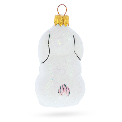 Winter Bunny with Letter Glass Ornaments