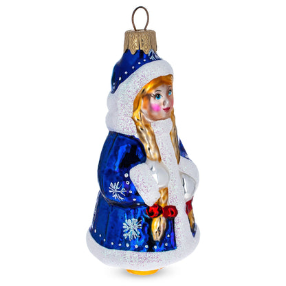 Snow Maiden Snigurochka Glass Christmas Ornament