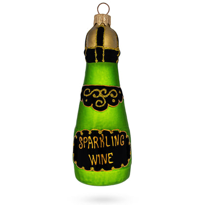 Bottle of Sparkling Wine Champagne Glass Christmas Ornament