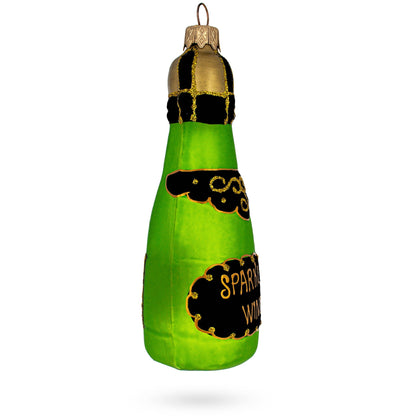 Bottle of Sparkling Wine Champagne Glass Christmas Ornament