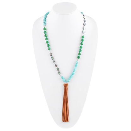 Abalone and Magnesite Tassel Necklace Barse Jewelry