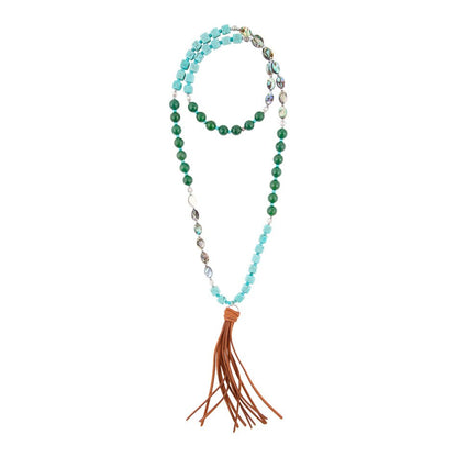 Abalone and Magnesite Tassel Necklace Barse Jewelry