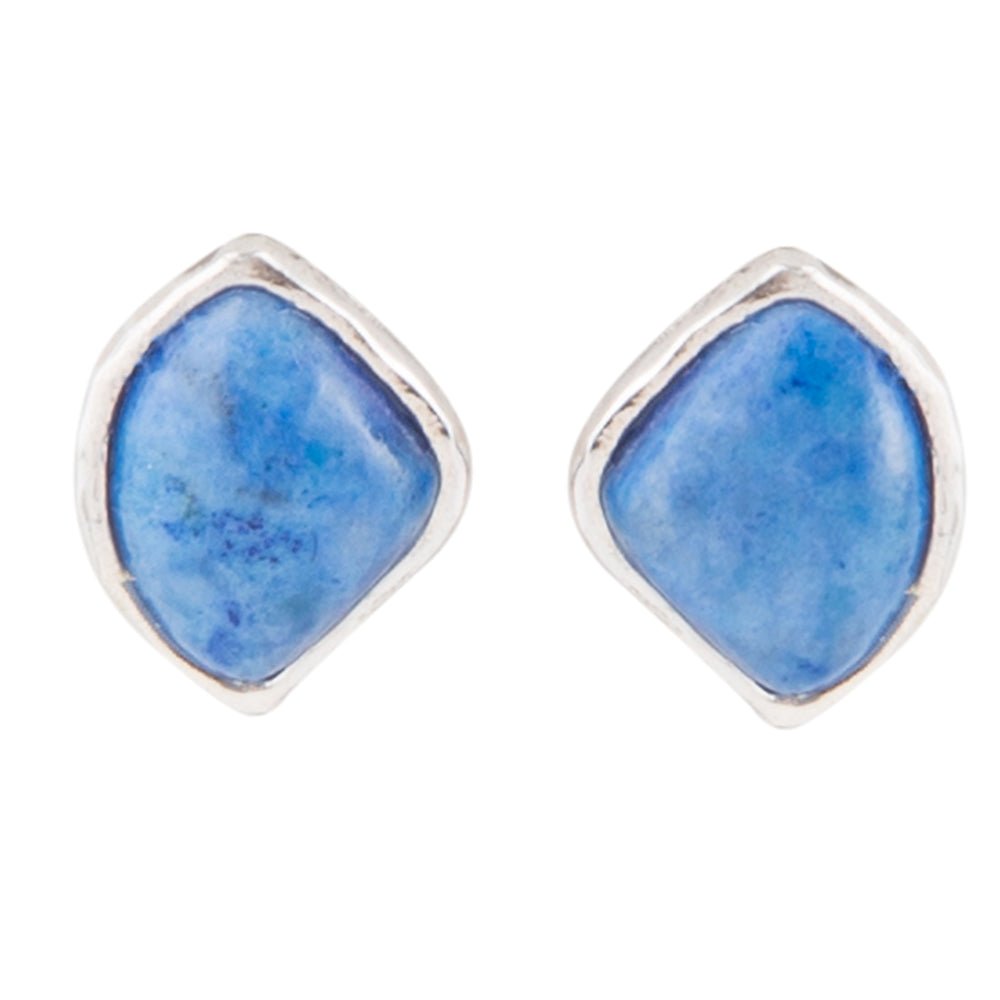 Abstract Blue Lapis and Sterling Silver Post Earrings Barse Jewelry