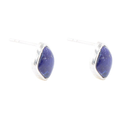 Abstract Blue Lapis and Sterling Silver Post Earrings Barse Jewelry