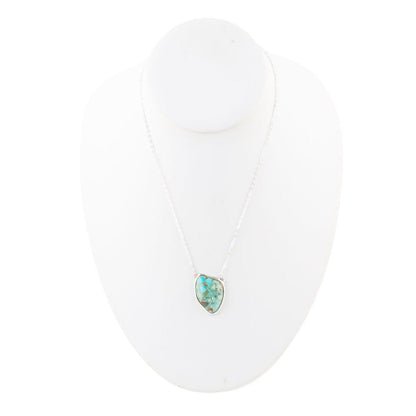 Abstract Blue Turquoise and Sterling Silver Pendant Necklace Barse Jewelry