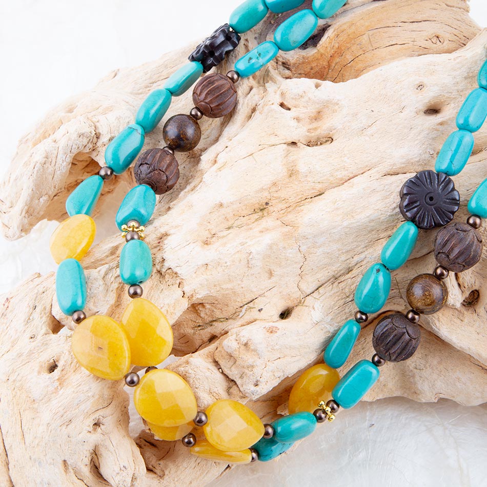 Agave Mixed Stone Statement Necklace Barse Jewelry