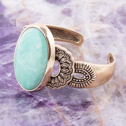 Agave Turquoise and Bronze Statement Cuff Bracelet Barse Jewelry