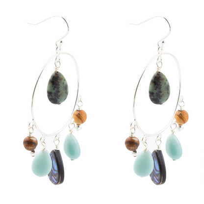 Ajo Abalone Sterling Silver Circle Earrings Barse Jewelry
