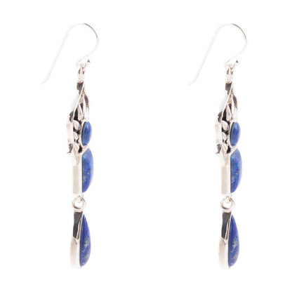Albie Blue Lapis and Sterling Silver Drop Earrings Barse Jewelry