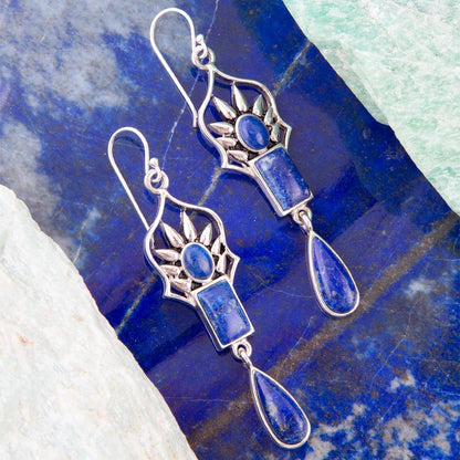 Albie Blue Lapis and Sterling Silver Drop Earrings Barse Jewelry