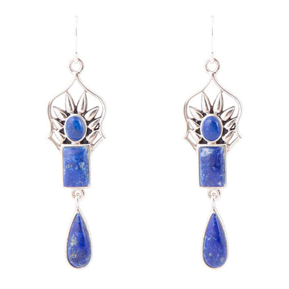 Albie Blue Lapis and Sterling Silver Drop Earrings Barse Jewelry