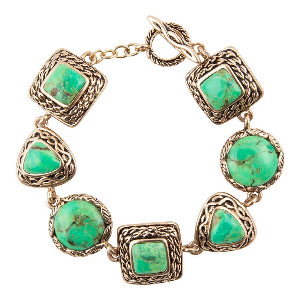 Aloha Lime Turquoise and Bronze Toggle Bracelet Barse Jewelry