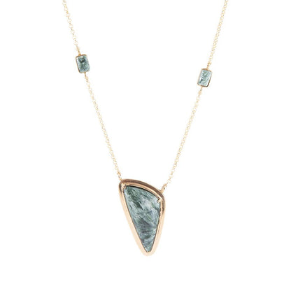 Alpine Green Seraphinite and Golden Necklace Barse Jewelry