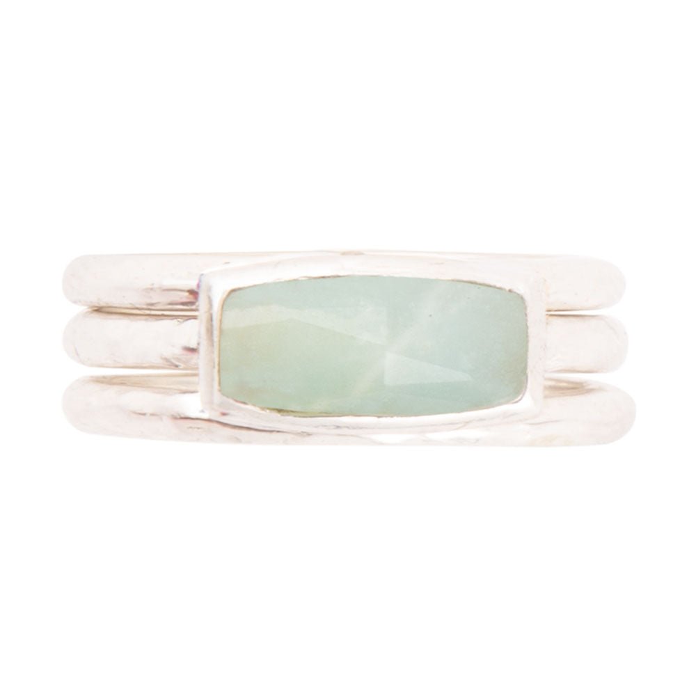 Blue Amazonite and Sterling Stacking Ring Set Barse Jewelry