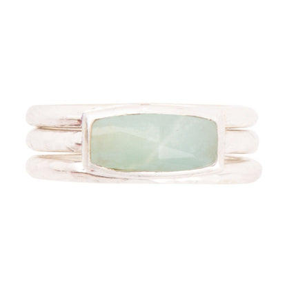 Blue Amazonite and Sterling Stacking Ring Set Barse Jewelry
