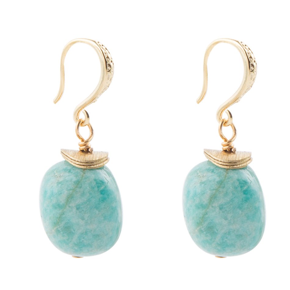 Amazonite Post Drop Earrings Barse Jewelry