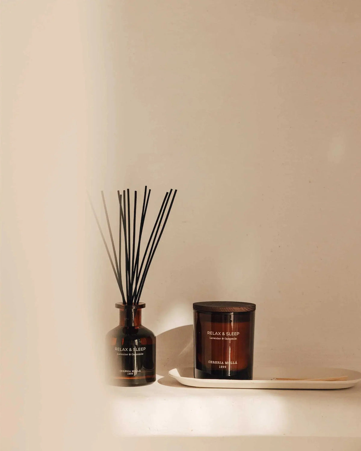 Cereria Molla - Wellbeing Lavender & Camomile Candle — lifestyle view