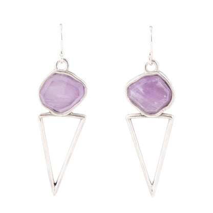 Amethyst Triangle Earrings Barse Jewelry