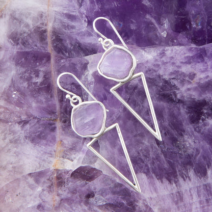 Amethyst Triangle Earrings Barse Jewelry