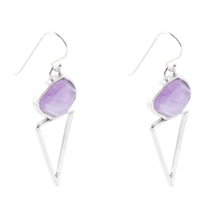 Amethyst Triangle Earrings Barse Jewelry