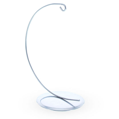 Solid Round Base Silver Metal Ornament Display Stand 7.8 Inches (Poland)