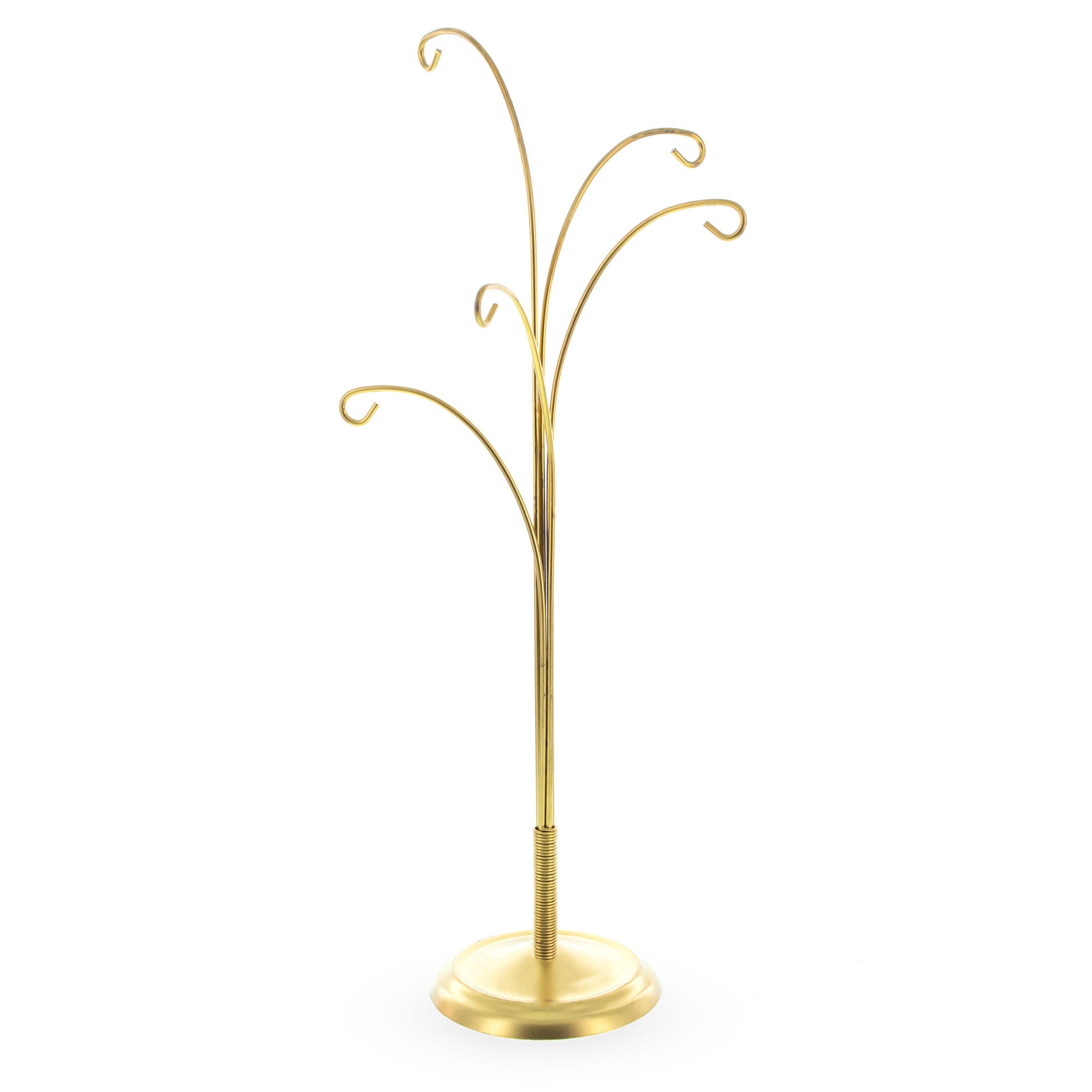 5-Arm Scroll Tree Branches Gold Metal Ornament Display Stand 14.5 Inches (Poland)