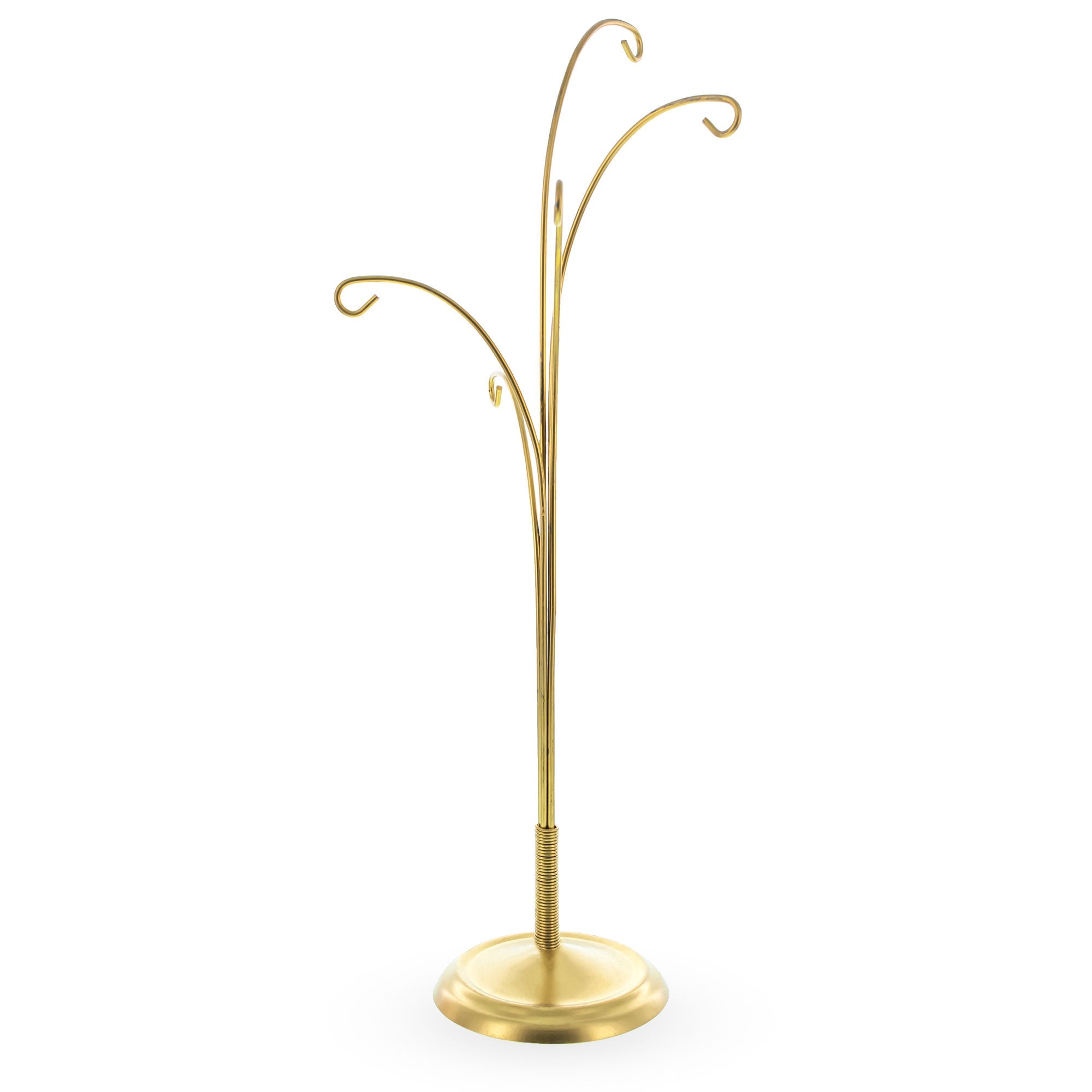 5-Arm Scroll Tree Branches Gold Metal Ornament Display Stand 14.5 Inches (Poland)