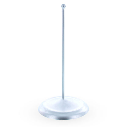 Upright Silver Metal Christmas Tree Topper Finial Stand Display Stand 7.2 Inches (Poland)