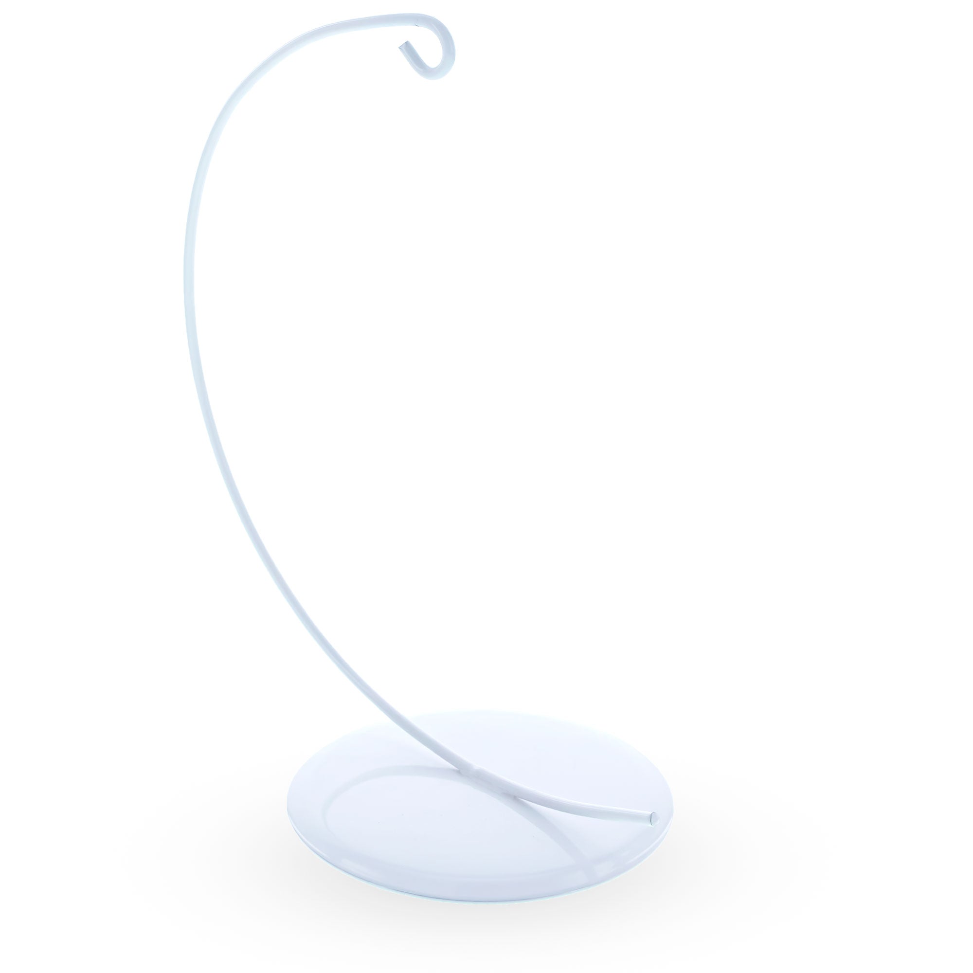 Solid Round Base White Painted Metal Ornament Display Stand 7.8 Inches (Poland)