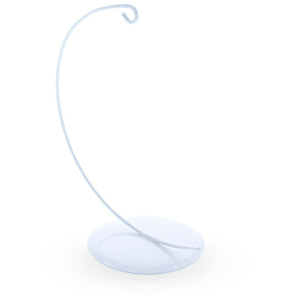 Solid Round Base White Painted Metal Ornament Display Stand 7.8 Inches (Poland)