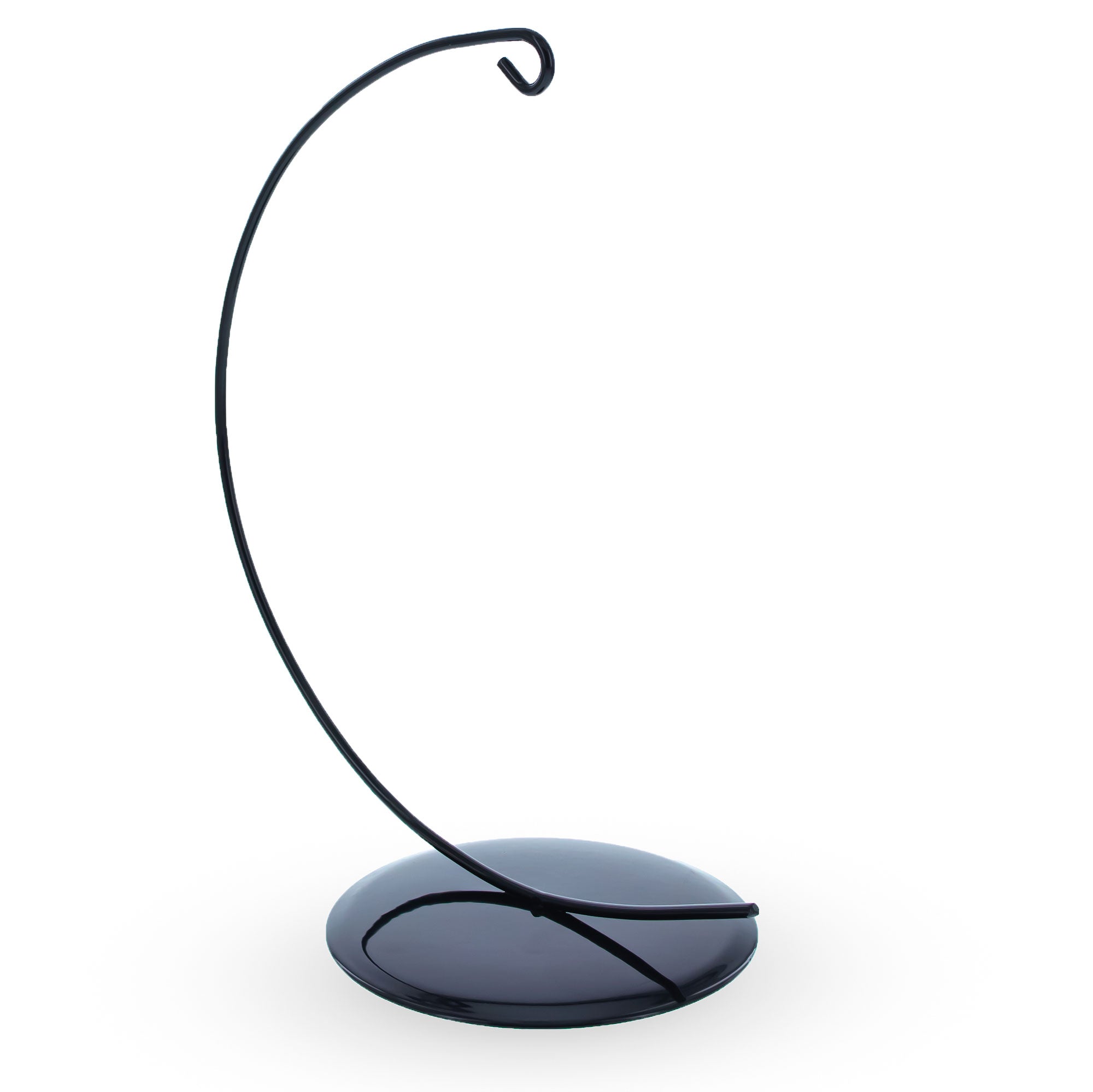 Solid Round Base Black Painted Metal Ornament Display Stand 7.8 Inches (Poland)