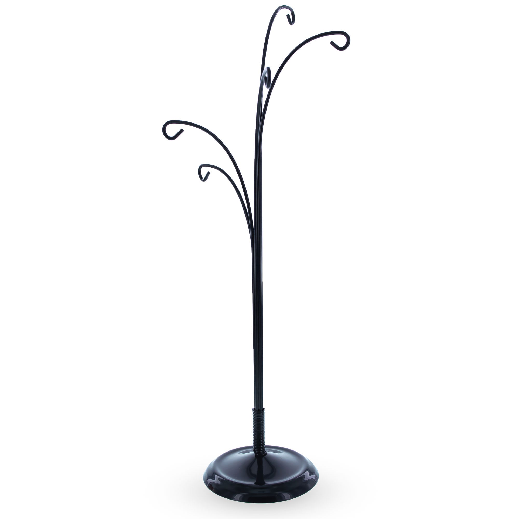5-Arm Scroll Tree Branches Black Painted Metal Ornament Display Stand 14.5 Inches (Poland)