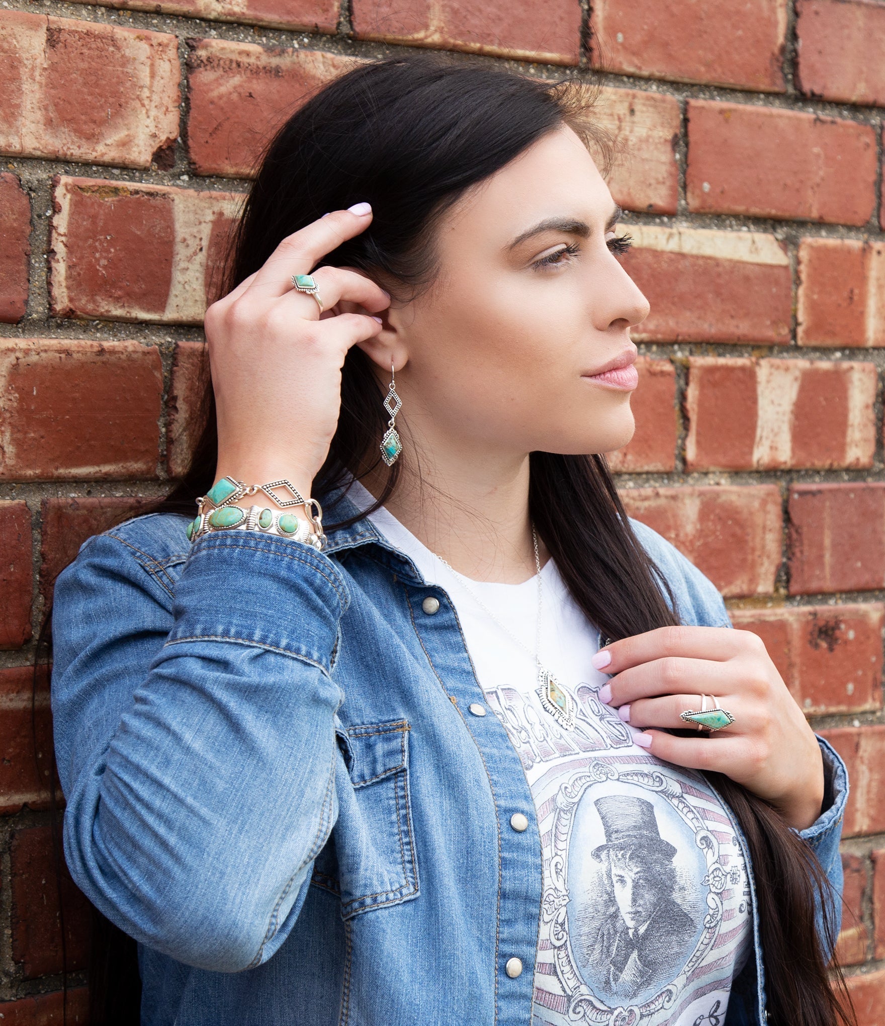 Anemone Blue Turquoise and Sterling Silver Statement Ring Barse Jewelry