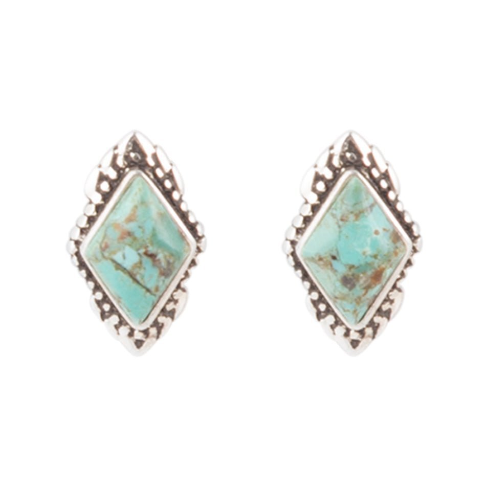 Anemone Petite Turquoise and Sterling Silver Stud Earrings Barse Jewelry
