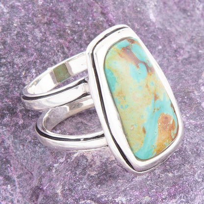 Art Blue Turquoise and Sterling Silver Statement Ring Barse Jewelry