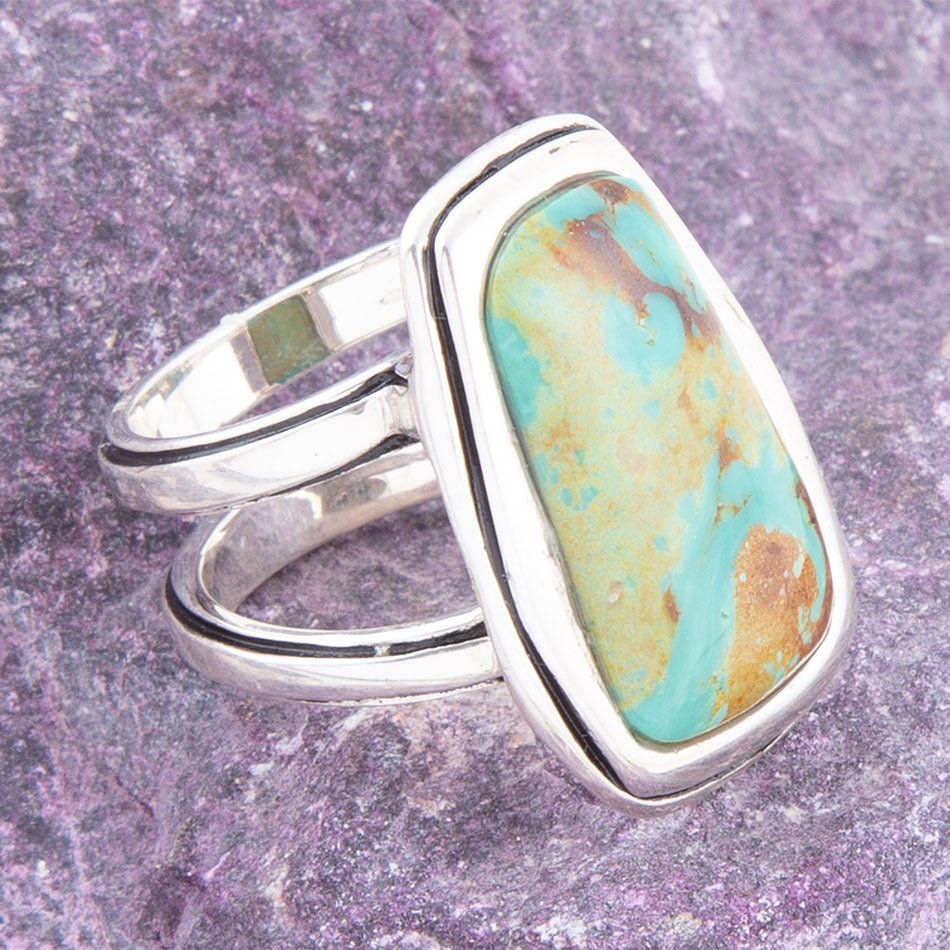 Art Blue Turquoise and Sterling Silver Statement Ring Barse Jewelry