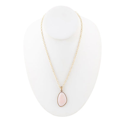 Aruba Pink Opal Golden Pendant Necklace Barse Jewelry